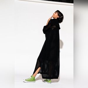 Lala Be Bold Oversized Black Knit Dress Maxi (No Slit) L/XL